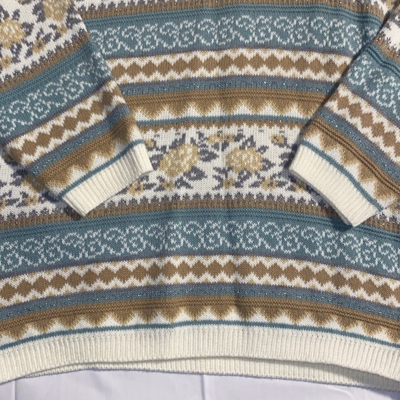 Vintage 80’s Cricket Lane Fair Isle sweater size large - Picture 3 of 4